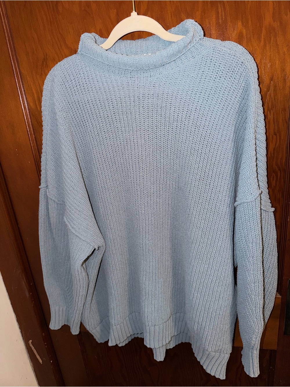 Aerie XXL Light Blue Women's Chunky Knit Sweater - Picture 2 of 4